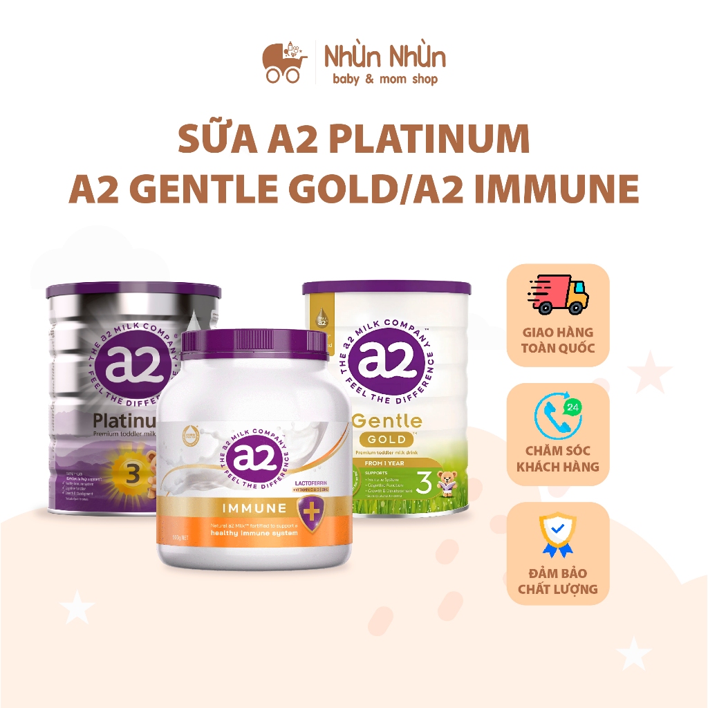(Nhùn nhùn)Sữa A2 Platinum/A2 Gentle Gold/ A2 Immune Số 1,2,3 Chính Hãng Úc lon 900gram nhập khẩu có tem