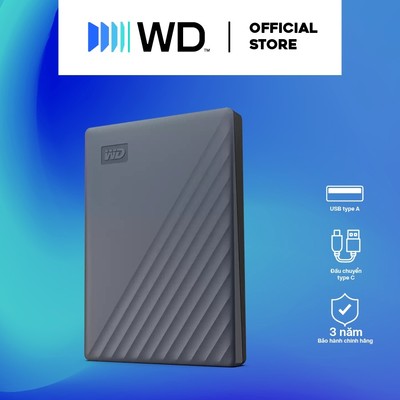 [Live] Ổ cứng di động GN WD My Passport 2.5'' Silicon Grey USB type C 2TB - WDBWML0020BGY-WESN