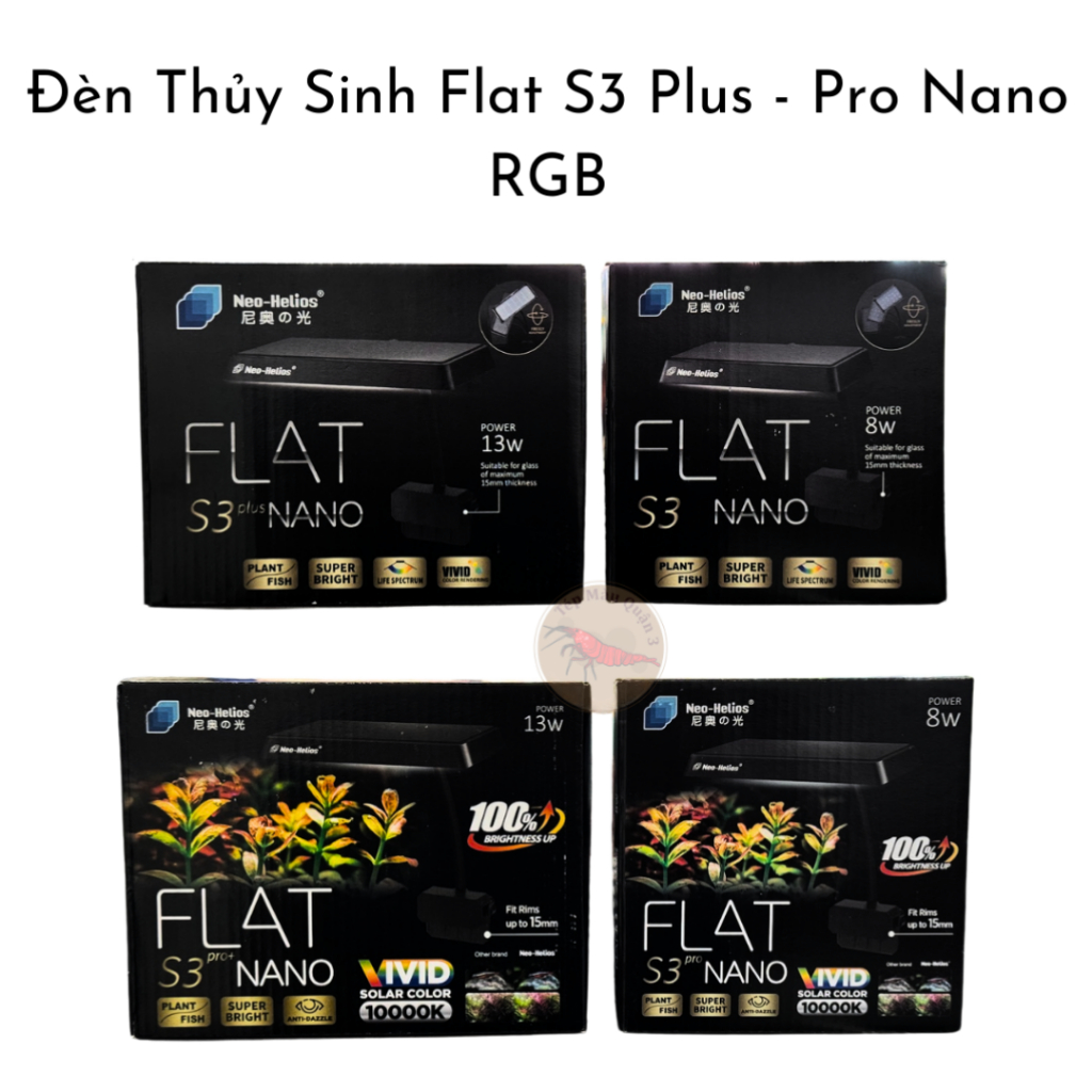 Đèn Thủy Sinh Flat S3 Plus Nano RGB - Tép Màu Quận 3