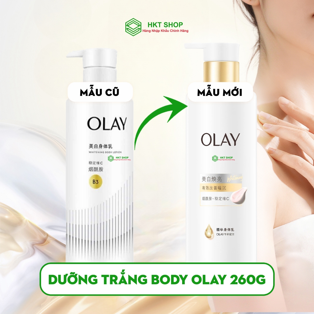 [MẪU MỚI] Sữa Dưỡng Thể Sáng Da Olay XÁM giúp trắng da body 260G Hàng Trung - HKT Shop