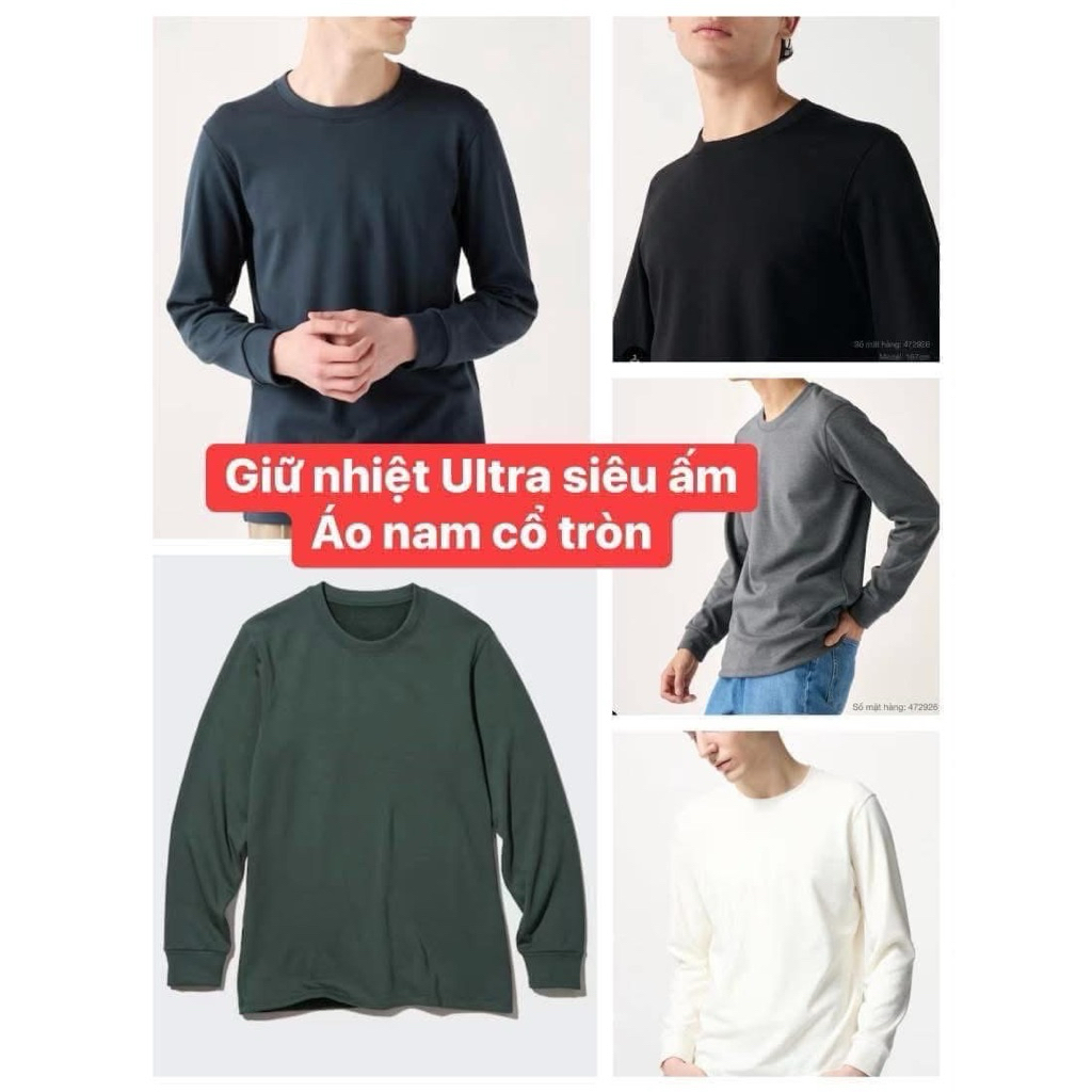 (Hàng Nhật Chuẩn ĐỦ BILL) Áo giữ nhiệt Heattech ultra warm Uniqlo, loại dày nhất ấm nhất cho Nam