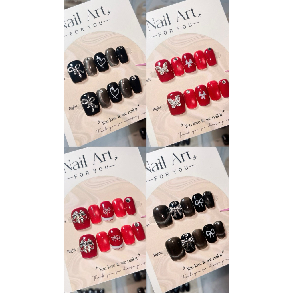 [ GIÁ SỈ ] 10 Nail Box Móng Vuông Ngắn đủ màu TẶNG KEO + DŨA