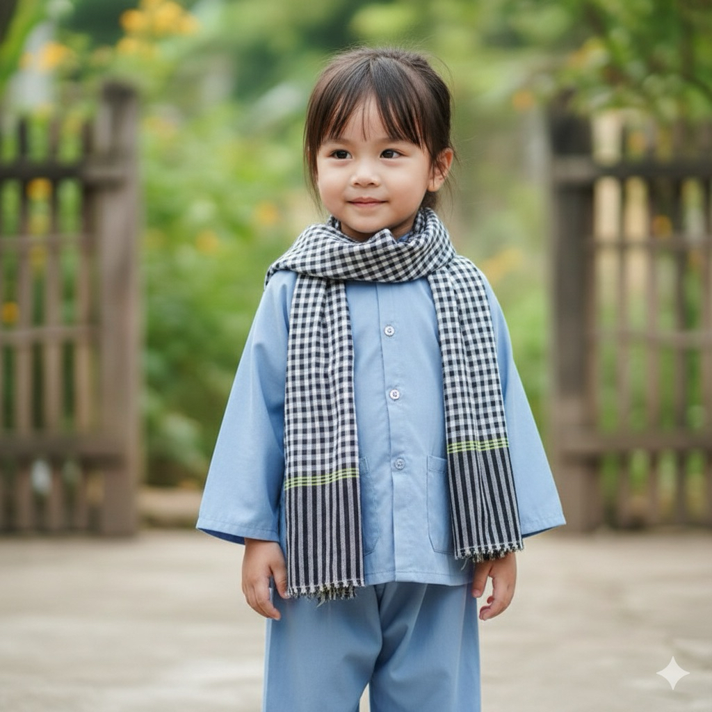 Khăn rằn phối đồ bà ba cho bé 120cm*30cm