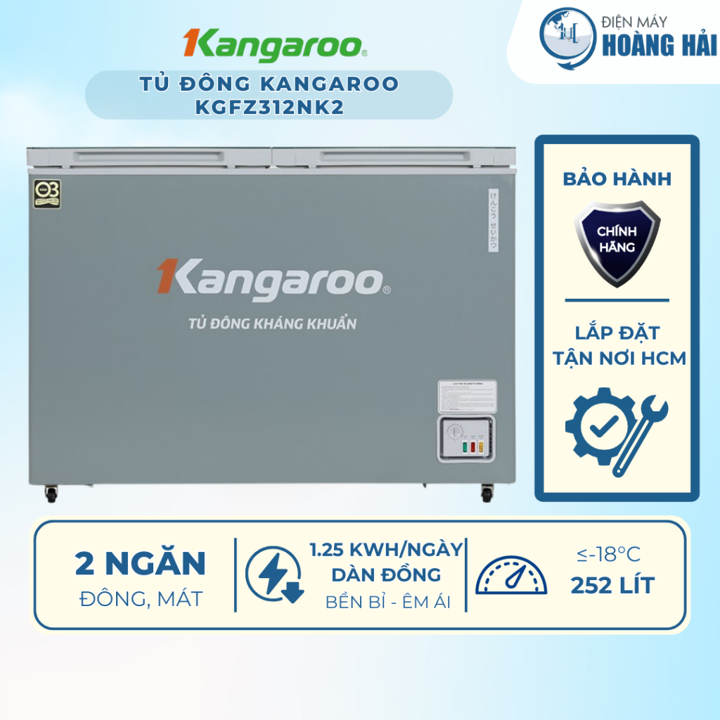 KGFZ312NK2 | Tủ đông mát Kangaroo 252 lít KGFZ312NK2 - Hàng Chính Hãng