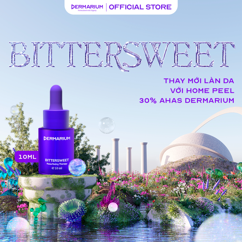 Serum peel da an toàn 30% AHAS Dermarium Bittersweet giúp tẩy tế bào da chết, hỗ trợ giảm mụn, sáng da 10ml