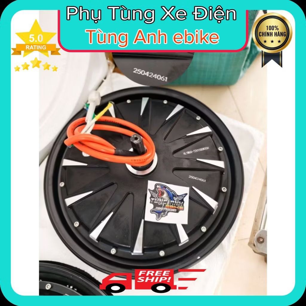 Động cơ xe điện 1500W vành 12 có đủ ốc, bát phanh và lốp