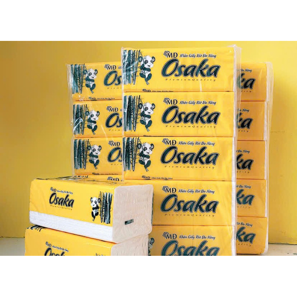 Khăn giấy rút gấu trúc Osaka cao cấp, mịn, siêu dày 500 tờ/bịch