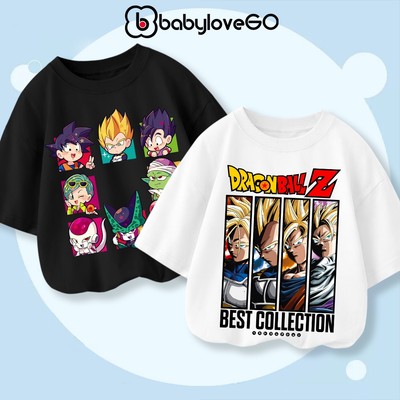 Áo thun dáng rộng tay lỡ Premium Cotton cho bé trai DRAGON BALL áo phông in hình độc đáo cho bé trai bé gái BabyloveGO