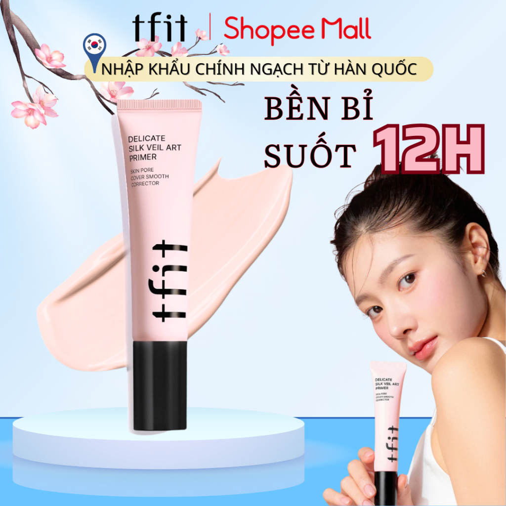 Kem lót TFIT Delicate Silk Veil Art Primer, thu nhỏ lỗ chân lông, làm đều màu da 30g - Cocoon