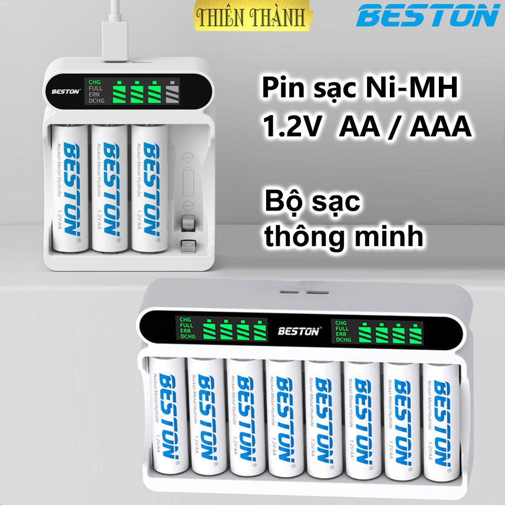 Bộ sạc BESTON C9023L/C9024L,pin sạc BESTON AA3300mAh,AAA1300mAh,1.2V,(9023,9024,3300,1300)