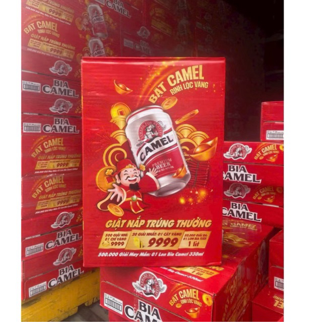( Hoả Tốc ) Bia Camel Premium (Đỏ) 4.9% lon 330ml X 24 LON