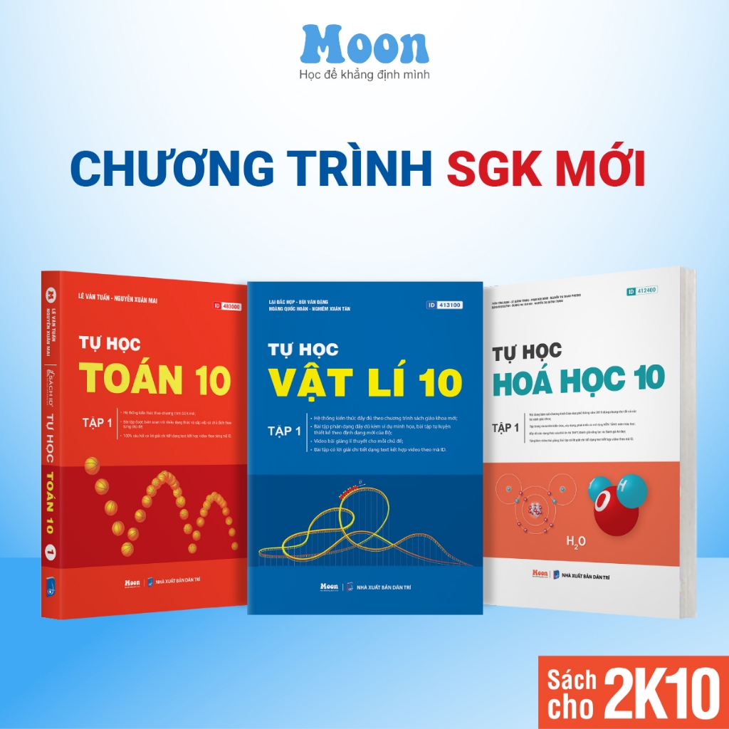 Sách tự học Toán, Lý, Hóa lớp 10 học kỳ 1 chương trình SGK mới | Sách ID