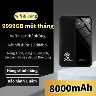 phát wifi di động 4G kiêm  sạc dự phòng 8000mAh không cần sim zkowifi, bộ phát wifi di động tốc độ cao 300Mbps