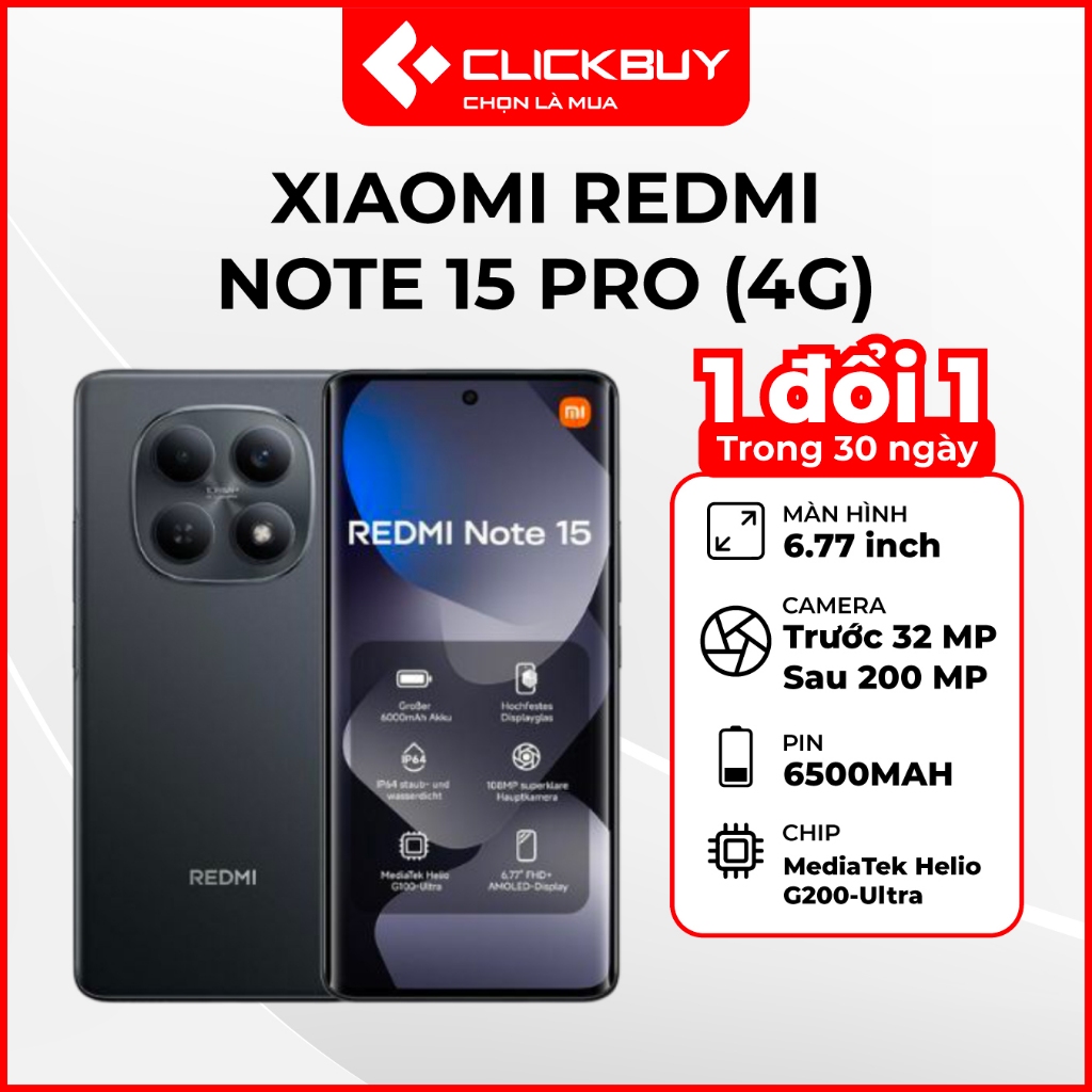 Điện thoại Xiaomi Redmi Note 15 Pro 4G 12GB 256GB Chính Hãng | BigBuy360 - bigbuy360.vn