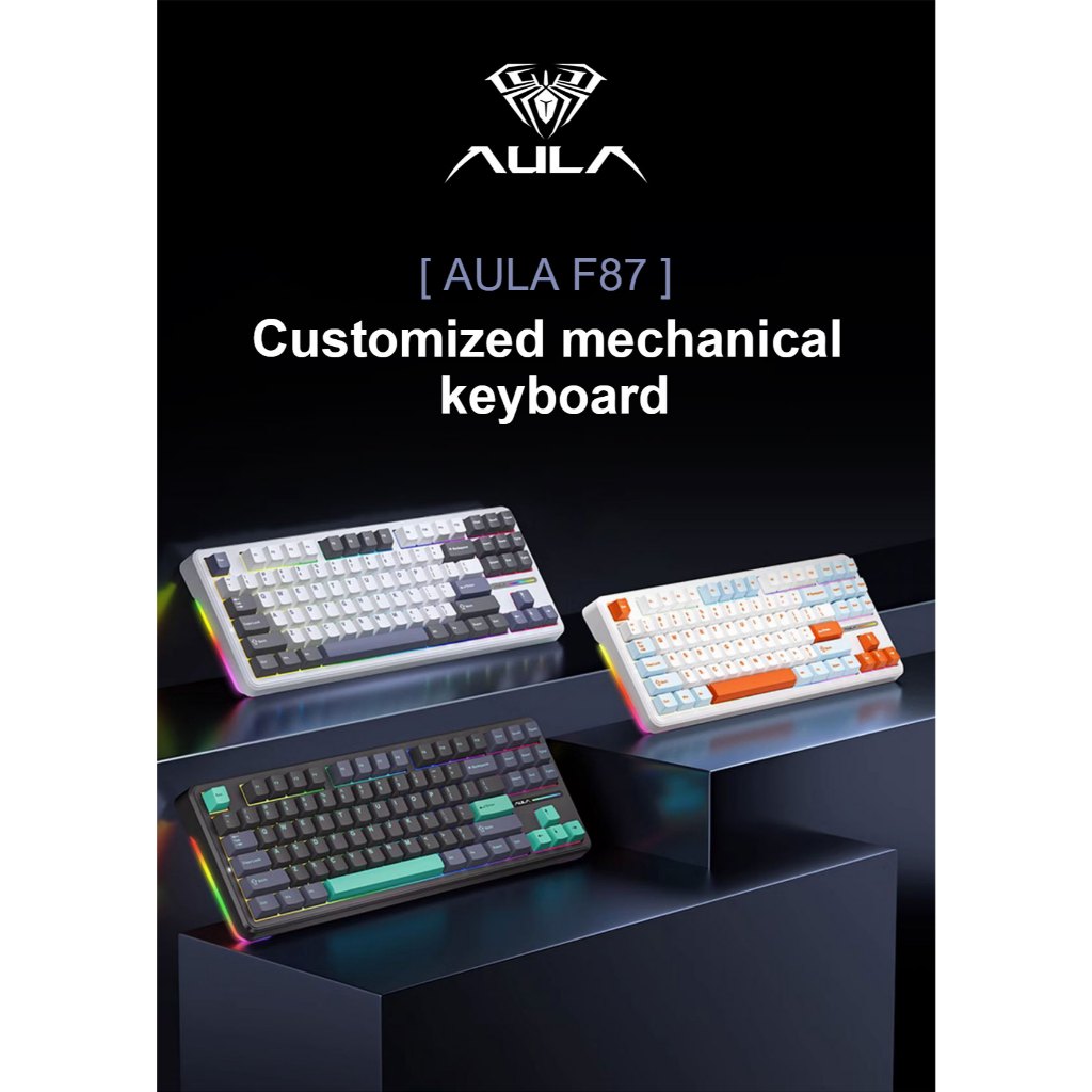 Bàn Phím Cơ Gaming AULA F87 | 3 Mode Kết Nối | Switch Linear Silent | Led RGB | Pin 4000mah
