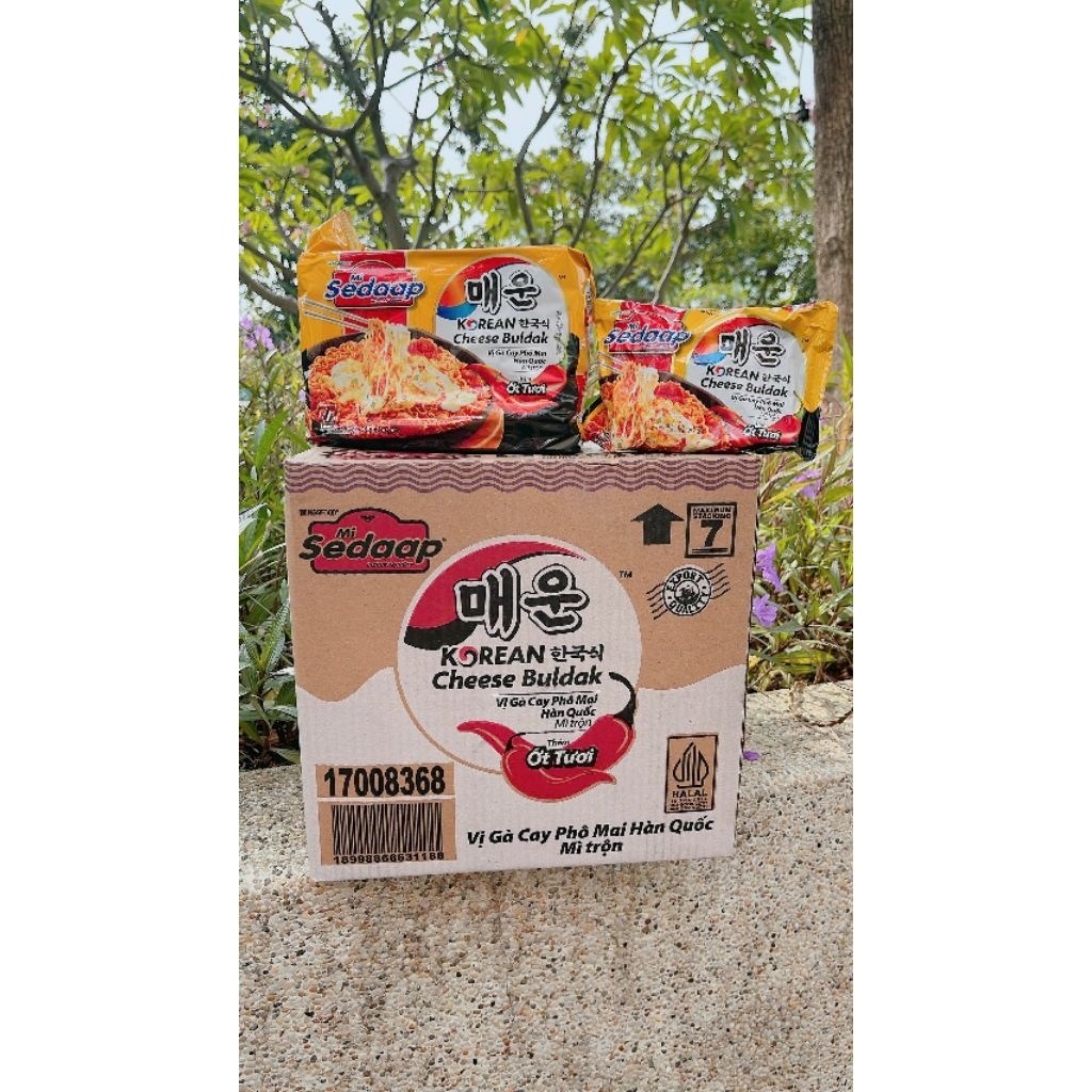Mì Trộn Mi Sedaap Korean Cheese Buldak - Vị Gà Cay Phô Mai Hàn Quốc (Thùng 30 Gói)