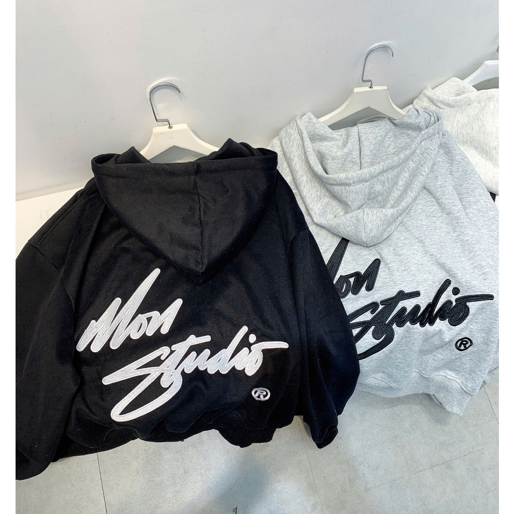 [ NỈ ÉP MÙA HÈ MÁT ] Áo Khoác Hoodie Zip Xuân Hè THÊU ĐẮP CAO CẤP MON STUDIO Vải Nỉ Ép, Form Boxy Unisex Nam Nữ. | BigBuy360 - bigbuy360.vn