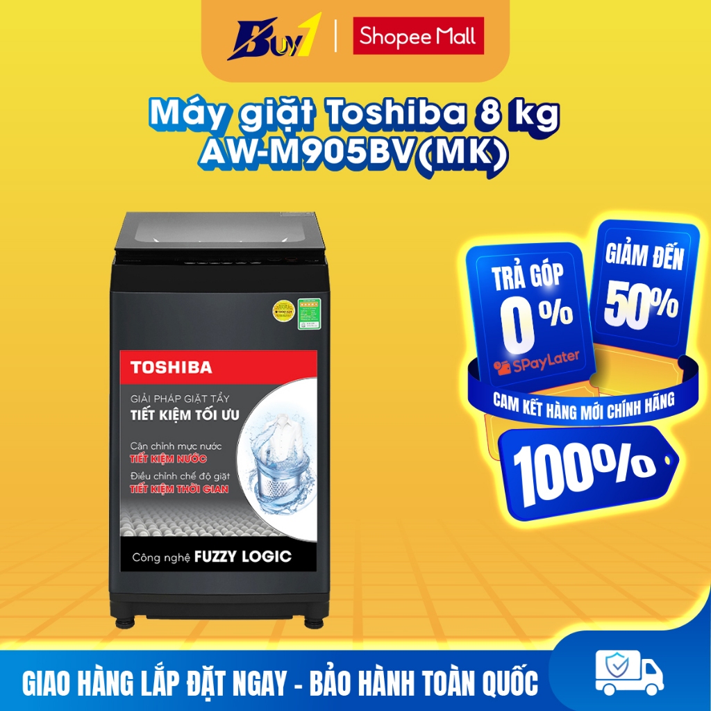 AW-M905BV(MK) - Máy giặt Toshiba 8 kg AW-M905BV(MK) - Hàng chính hãng