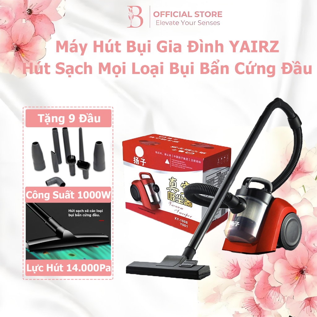 Máy hút bụi Yairz XY-1008 máy hút bụi dạng hộp hút bụi gia đình lực hút cực khỏe bảo hành chính hãng