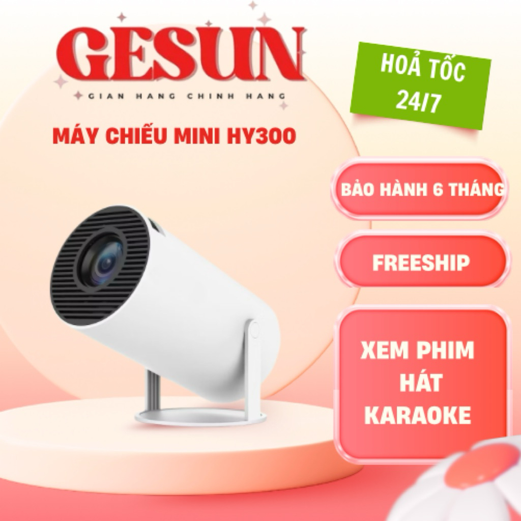 Máy Chiếu Mini HY300 Full HD 1080P – Hỗ Trợ 4K – Android 11 – Loa 3W – Chiếu 130 Inch – Xem Phim Gia Đình