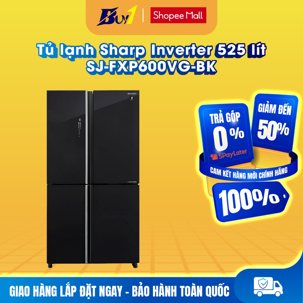 SJ-FXP600VG-BK - Tủ lạnh Sharp Inverter 525 lít SJ-FXP600VG-BK - Hàng chính hãng
