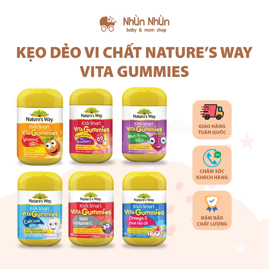 Kẹo Dẻo Vi Chất Nature's Way Vita Gummies Chính Hãng Từ Úc Bổ Sung Vitamin Và Khoáng Chất Cho Bé