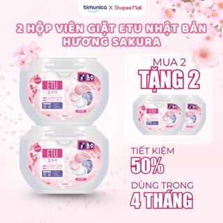 Viên Giặt ETU 4 IN1 Hương Sakura Hoa Anh Đào 72 Viên Thơm Sạch Dịu Nhẹ