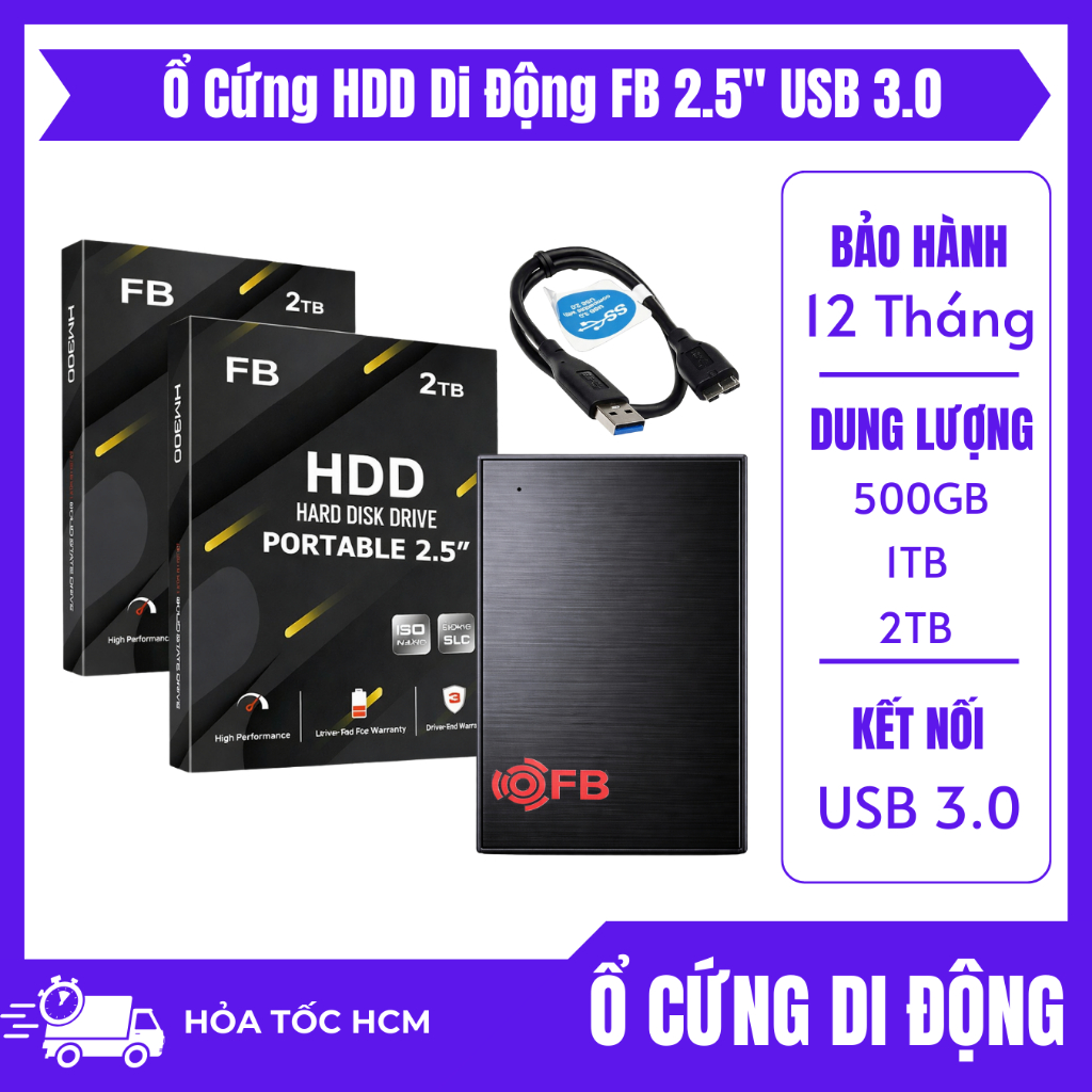 Ổ Cứng HDD Di Động 1TB USB 3.0 2.5 Inch
