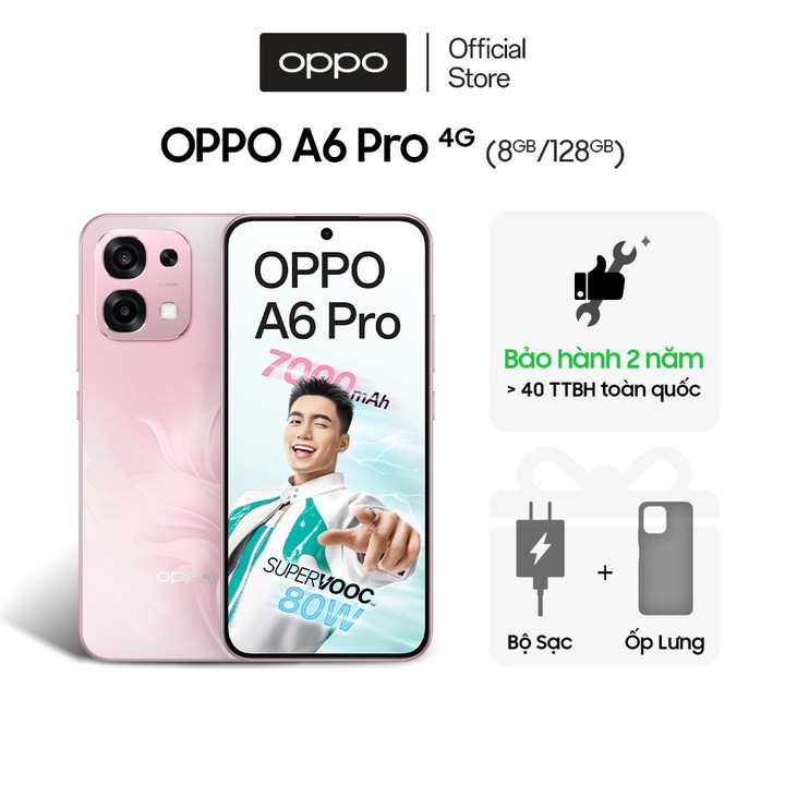 Điện thoại OPPO A6 Pro 4G (8GB/128GB) có NFC, nhân bản ứng dụng, AI Camera - Bảo hành 24 tháng | BigBuy360 - bigbuy360.vn