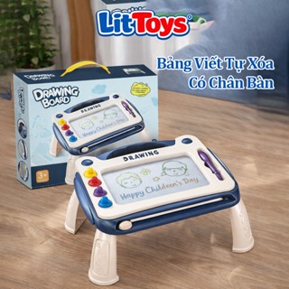 Bảng Tự Xóa Thông Minh ToysLit Cao Cấp Có Chân Bàn Bảng Tập Vẽ Từ Tính Nhiều Màu Sắc Cho Bé