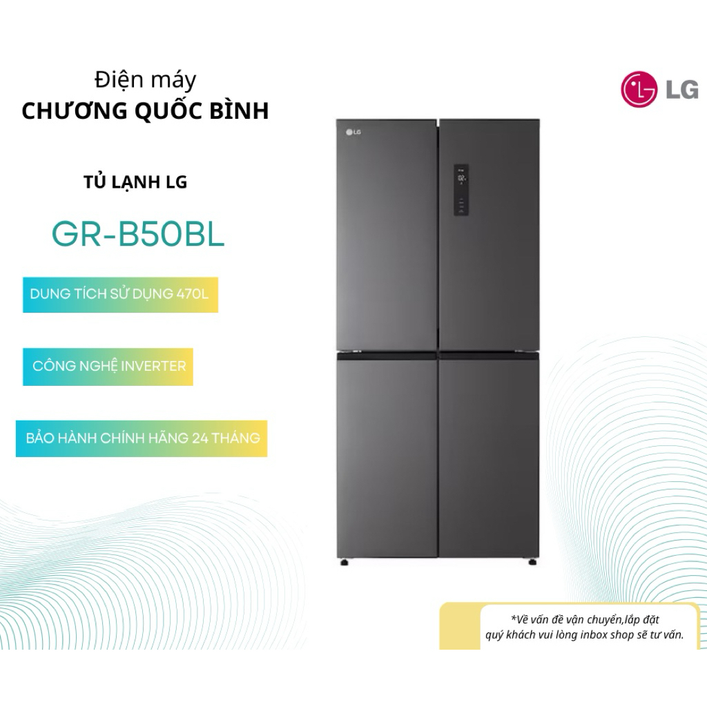 Tủ lạnh LG Inverter 470 lít Multi Door GR-B50BL