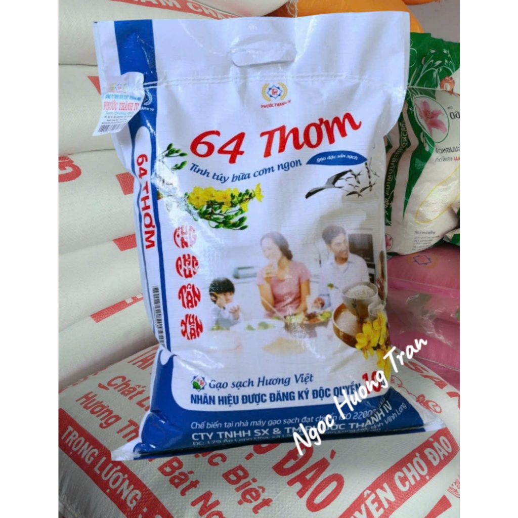 Gạo 64 Thơm (nhiều loại dứa Gò Công, Chợ Đào, Phước Thành, Long An) bao bì thông thường XEM PHẦN MÔ 