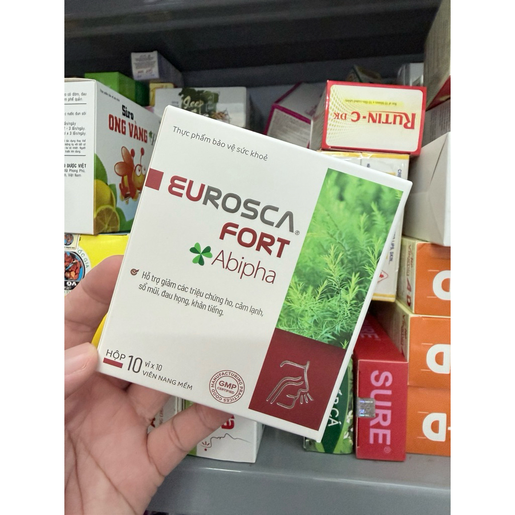 Eurosca Hộp 100 Viên – Giảm Ho, Thông Mũi, Giảm Cảm Lạnh, Sổ Mũi, Đau Họng