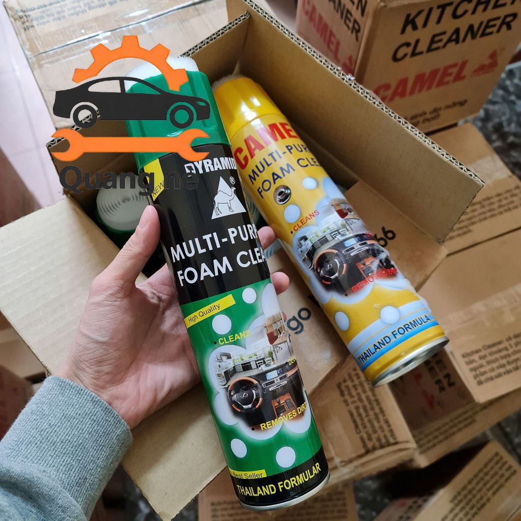 Chai xịt bọt vệ sinh đa năng nội thất, ghế da, trần nỉ ô tô DYRAMID / CAMEL/ Foam Cleaner/ Multi Pur
