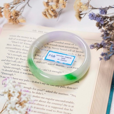 Vòng Cẩm Thạch Ni 58 Màu Xuân Đới Tài Kèm Kiểm Định Mã 293597 - Ngọc Trai Trường Thịnh