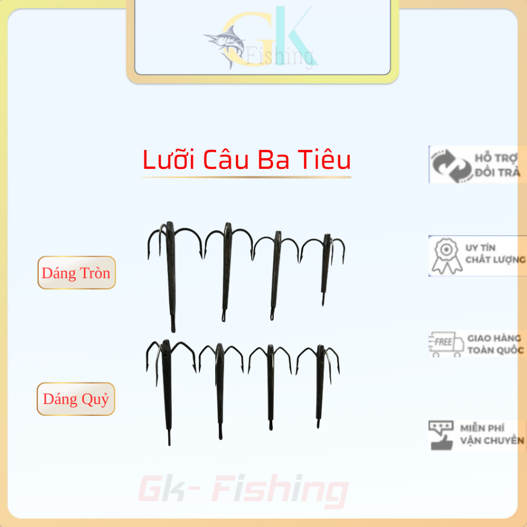 (Combo 3c) Lưỡi Câu Cá, Lưỡi Câu 3 Tiêu Có Ngạnh Săn Hàng ,Câu Ba Tiêu, Đánh Ba Tiêu, Câu Mạng