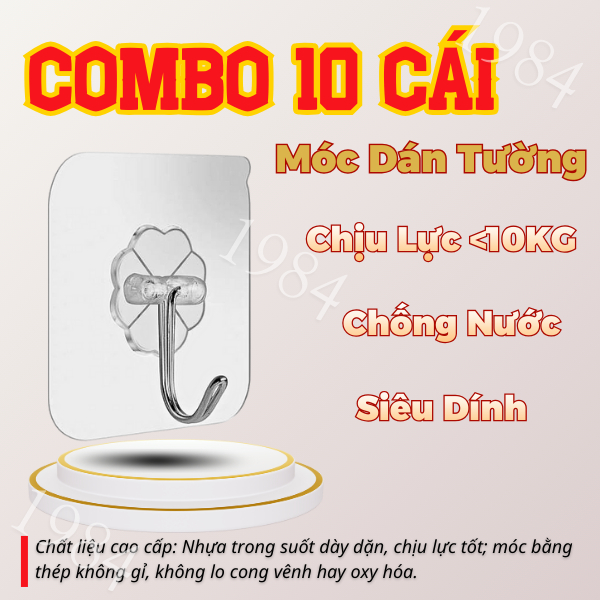 COMBO 10 MÓC DÁN TƯỜNG TRONG SUỐT