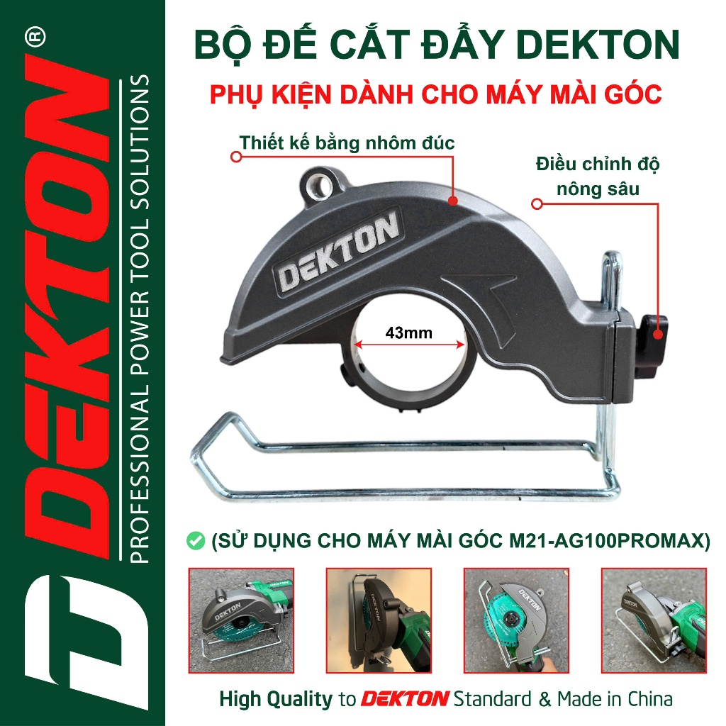 Phụ kiện đế cắt đẩy sử dụng cho máy mài dekton AG100PROMAX