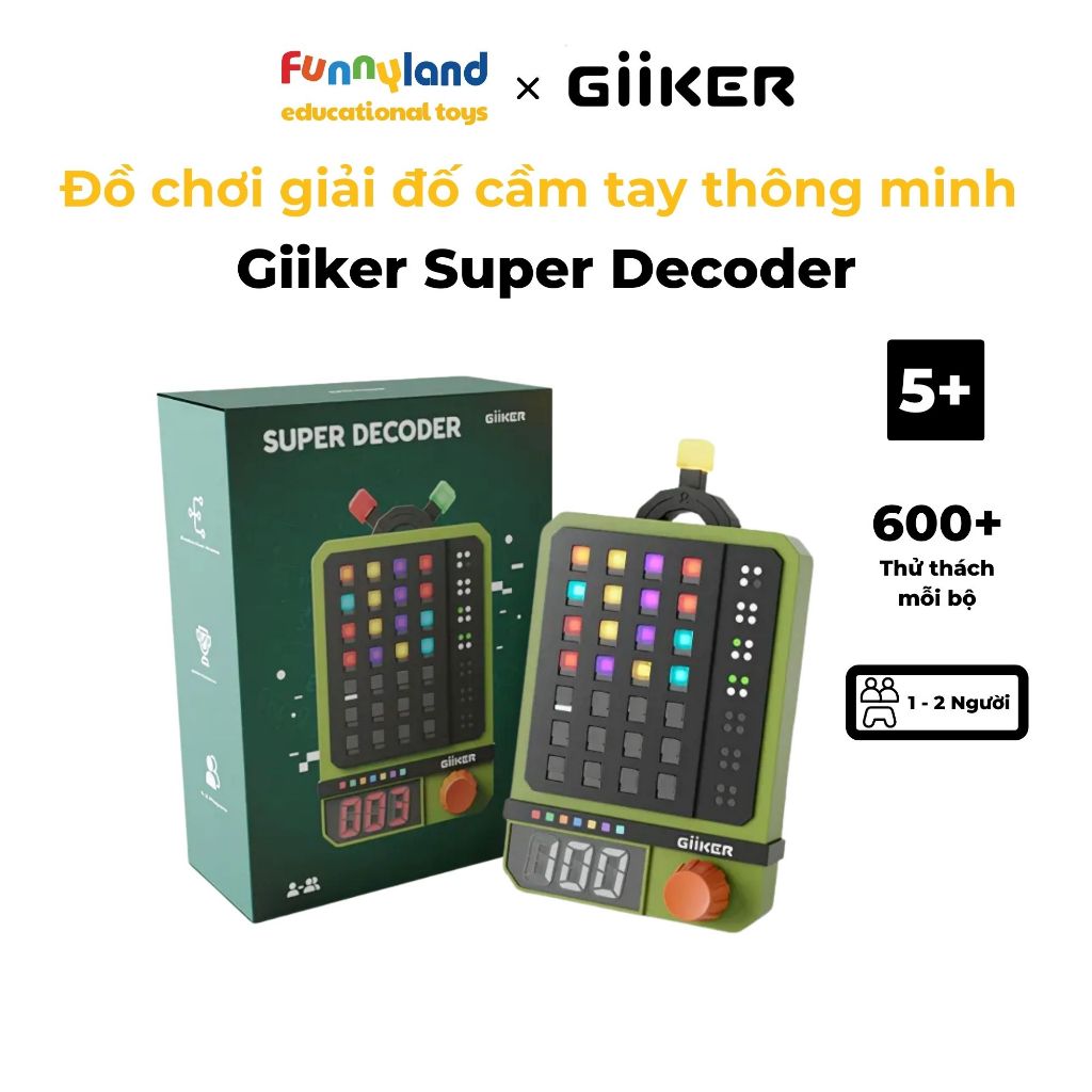 Đồ chơi giải đố cầm tay công nghệ - Đồ chơi thử thách màu sắc Giiker Super Decoder