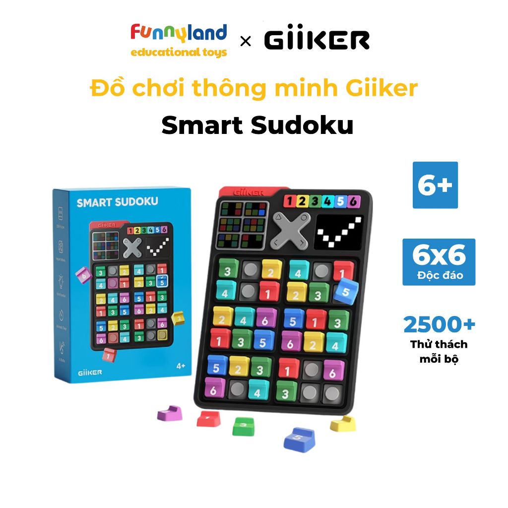 Đồ chơi xếp số Sudoku điện tử 6 x 6 AI thông minh - GiiKER Smart Sudoku có đáp án với 2500 thử thách