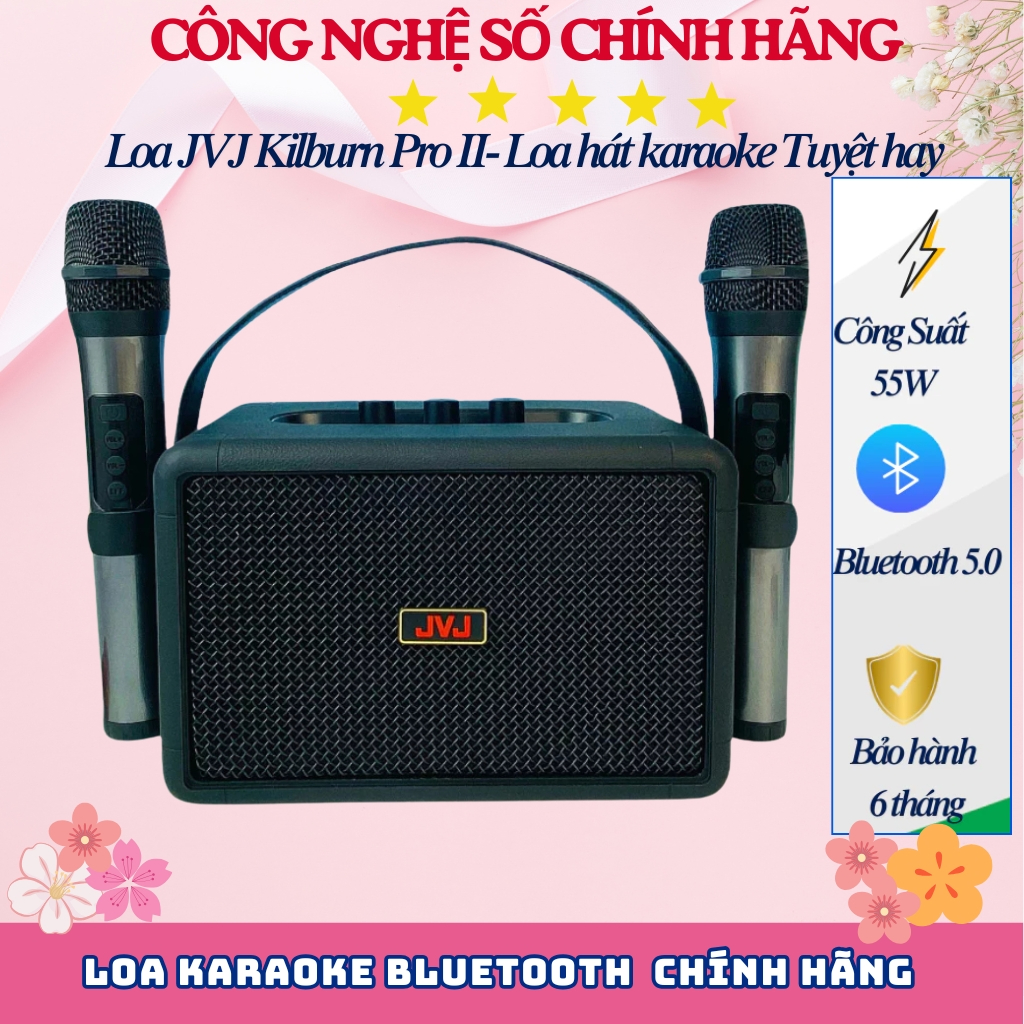Loa Bluetooth Kèm Mic Hát Karaoke JVJ-KilBurn II Pro 2 Mic Công Suất 55W -Loa hát karaoke  Âm Thanh 