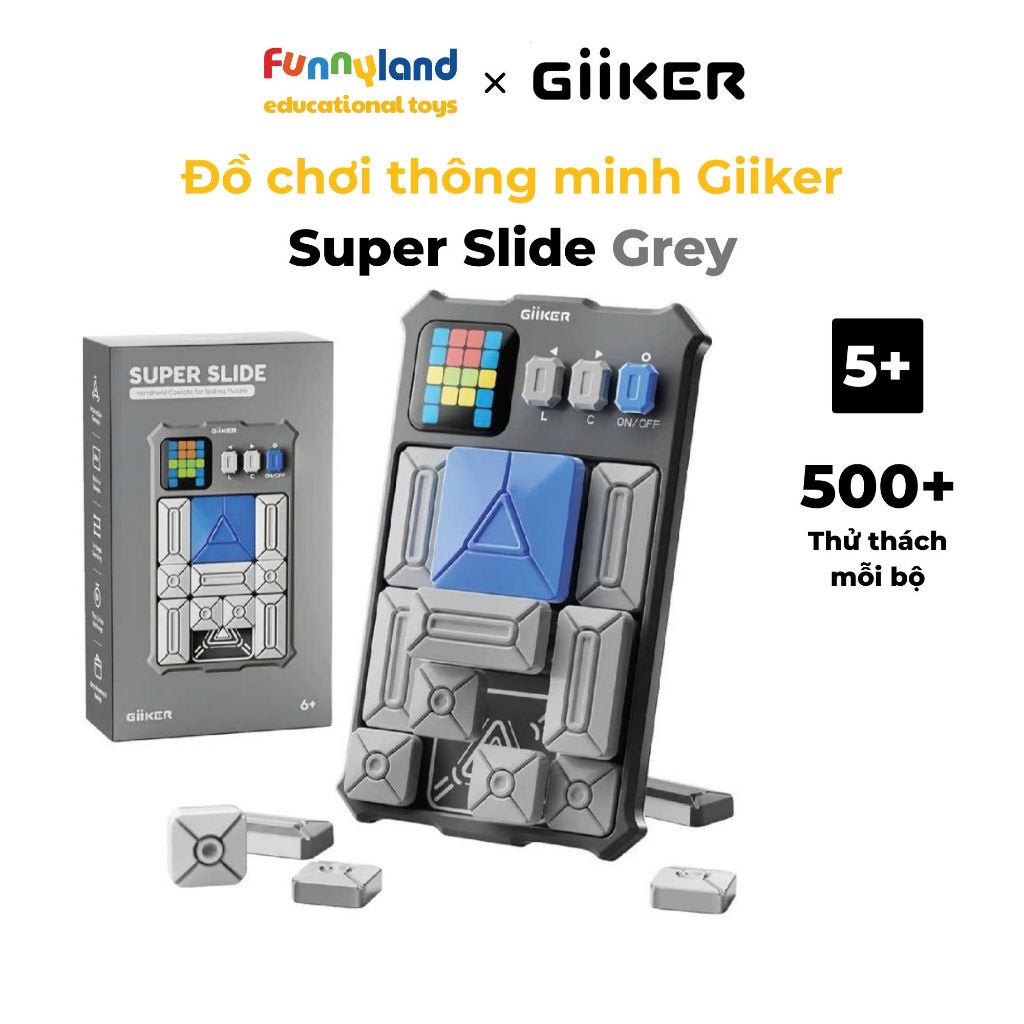 Đồ chơi xếp hình nam châm cảm ứng thông minh Giiker Super Slide Grey