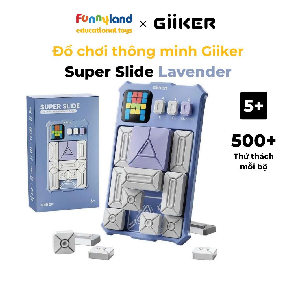 Đồ chơi xếp hình nam châm cảm ứng thông minh Giiker Super Slide Lavender