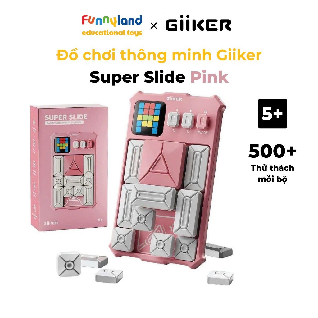 Đồ chơi xếp hình nam châm cảm ứng thông minh Giiker Super Slide Pink