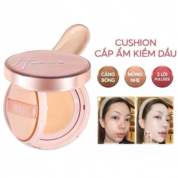 [Set 2 Lõi] Phấn Nước Hexze Lâu Trôi, Mỏng Nhẹ Brightening Longlasting Cushion Foundation 15gx2