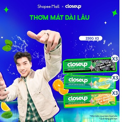 Combo 3 Kem đánh răng dạng GEL Closeup Trắng Răng Tự Nhiên 230g