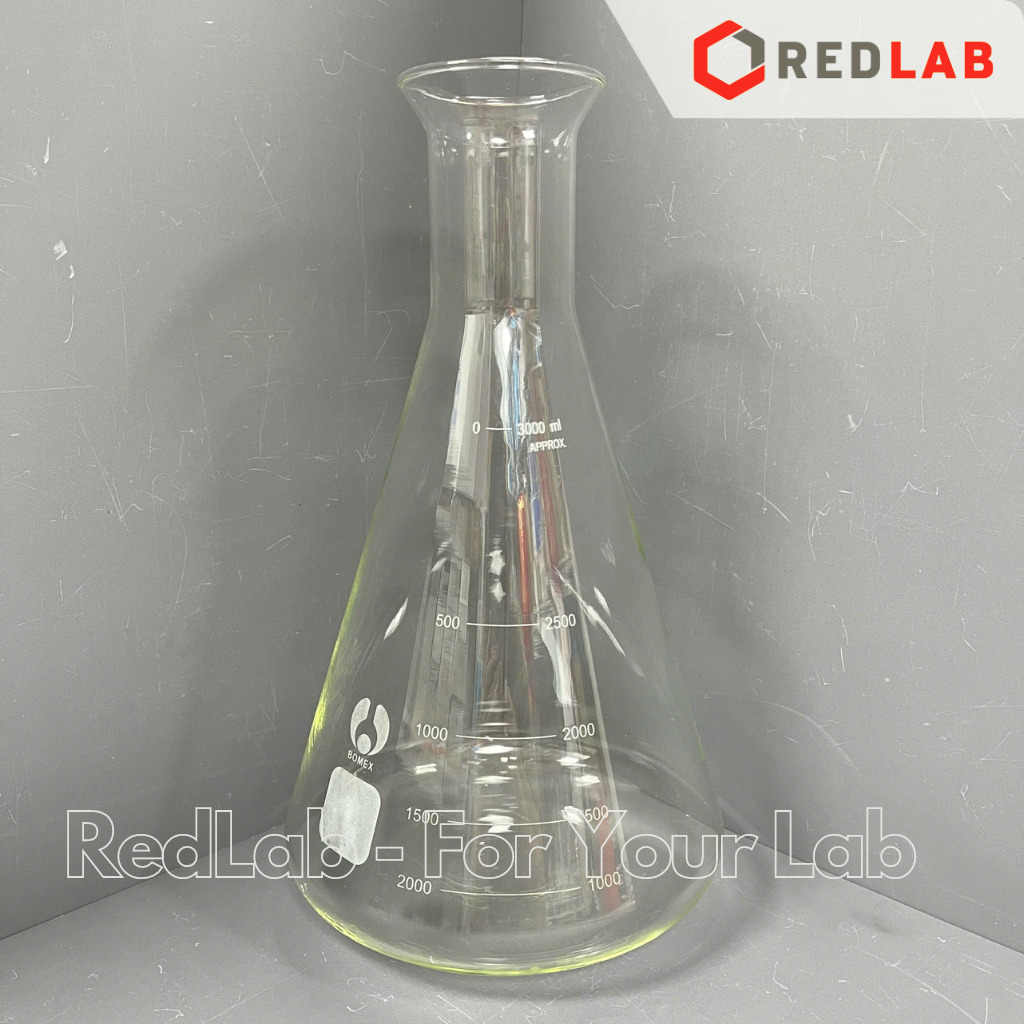 Bình tam giác miệng rộng BOMEX 2000 3000 5000 ml, bình nón / erlen thuỷ tinh 2L 3L 5L đựng mẫu thí n