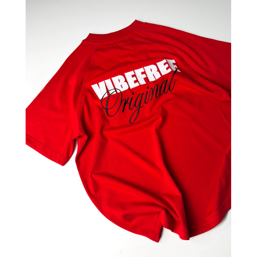 Áo thun raglan thêu VIBEFREE unisex 100% cotton basic cao cấp | BigBuy360 - bigbuy360.vn
