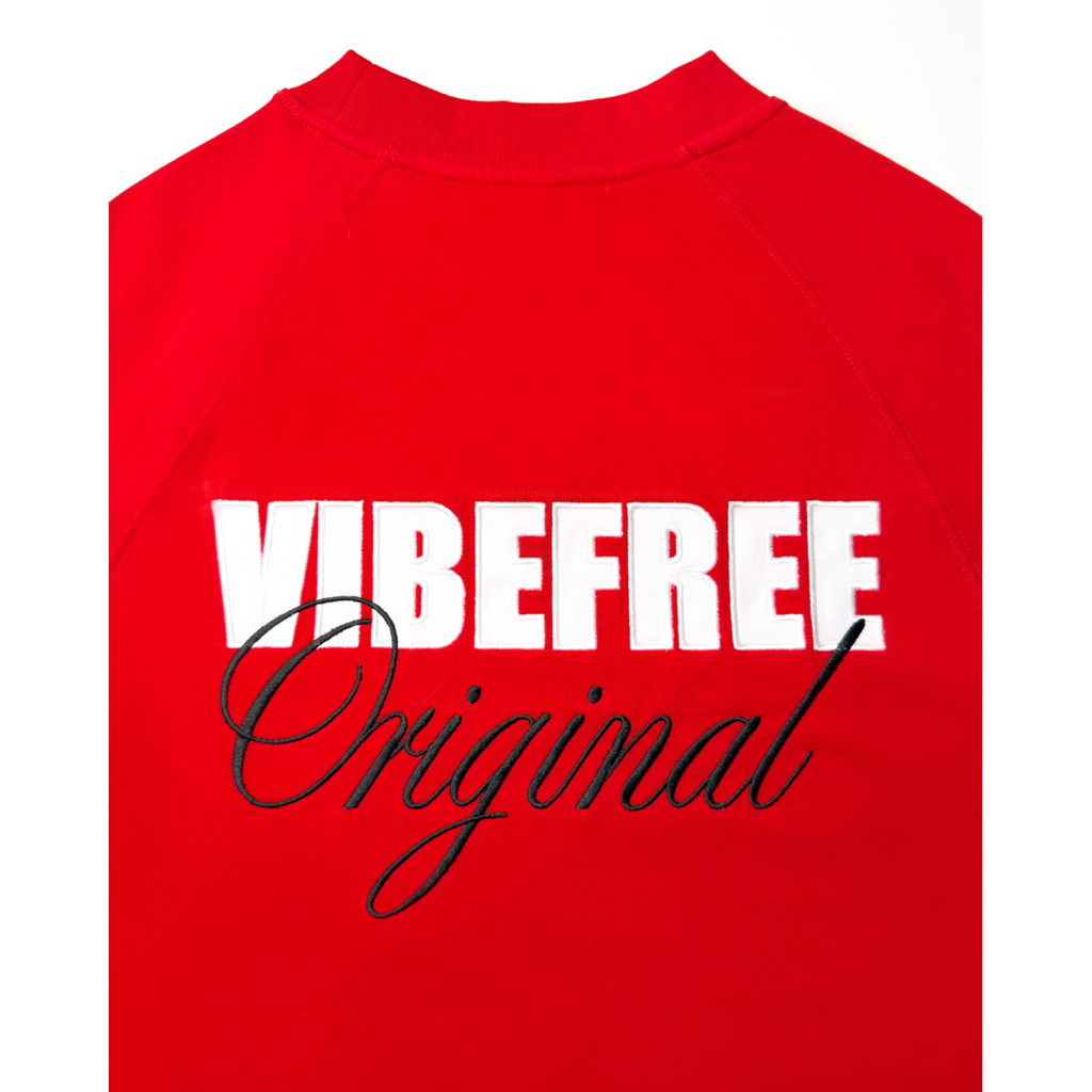 Áo thun raglan thêu VIBEFREE unisex 100% cotton basic cao cấp | BigBuy360 - bigbuy360.vn