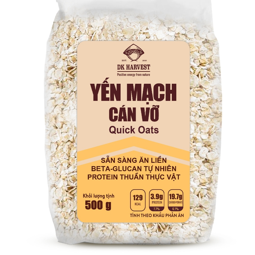 Yến mạch Cán Vỡ (Cán Nát) DK Harvest Nhập Khẩu Úc - Có CO/CQ - Thơm Mới, Dễ Ăn, Thích hợp eatclean, thực dưỡng, ăn chay